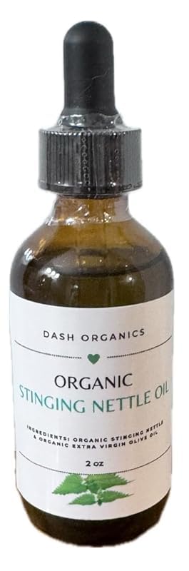 Organic Rosemary and Nettle Hair & Scalp Oil - Natural Herbal Blend with Olive & Coconut Oil - 2oz Nourishing Oil for Hair, Beard & Skin Care