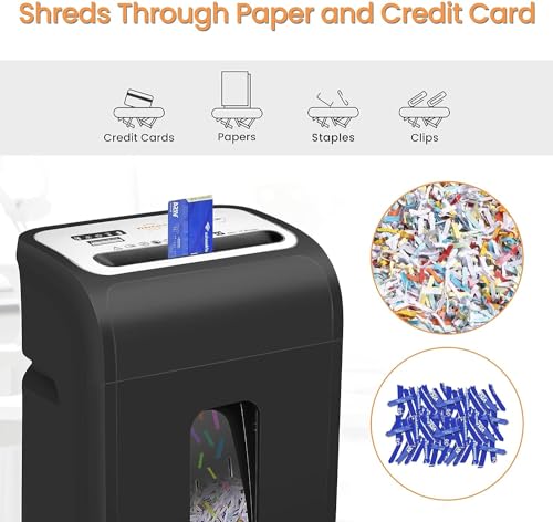Aktenvernichter für Büro und Heimbüro, VidaTeco 15 Blatt Kreuzschnitt Schredder, 60 Minuten Papierschredder(P4) für Papier/Kreditkarten,TÜV+GS Zertifiziert Reisswolf mit 20L, Extrem leise 58dB