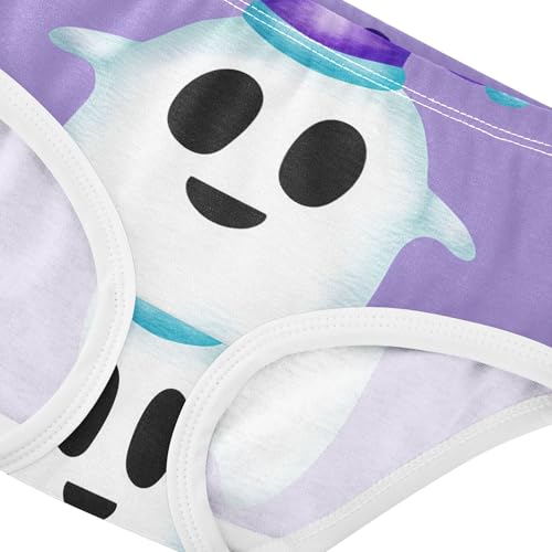 Toddler Girls Underwear 2t Cotton Cute Panties Girl Animals Kids Undies Briefs Cute Halloween Ghosts Purple4