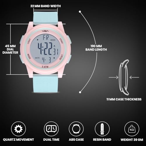 Image of V2A Nova X 2810 Digital Watch for Kids & Teens | Large Easy-Read Display | Alarm Stopwatch Backlight | TPU Sport Strap | 30M Water Resistant | Boys Girls Everyday Watch