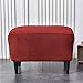 Highdi Housse Ottomane Housses de Pouf Velours Luxe Rectangulaire, Couleur Unie Housse Repose-Pieds Extensible Protecteur Meubles Housse de Tabouret avec Fond Élastique Antidérapante (Bourgogne)