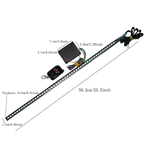 Ysy 1Set 23.3 Inch Rgb Knight Rider Lights 48 5050 Smd Scanning Knight Rider Light Bar Strip W/Remote Control Turn Signal Third Brake Light M (Rgb) #TOP4