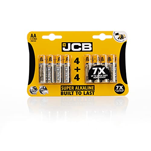 S6588 JCB AA Super Alkaline Batteries - Pack of 4+4