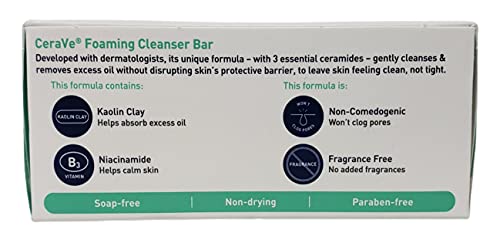 Cerave Foaming Cleanser Bar For Normal To Oily Skin - Bundle Of 6 Cleanser Bars - Fragrance Free - 4.5 Oz Cleansing Bars #TOP2