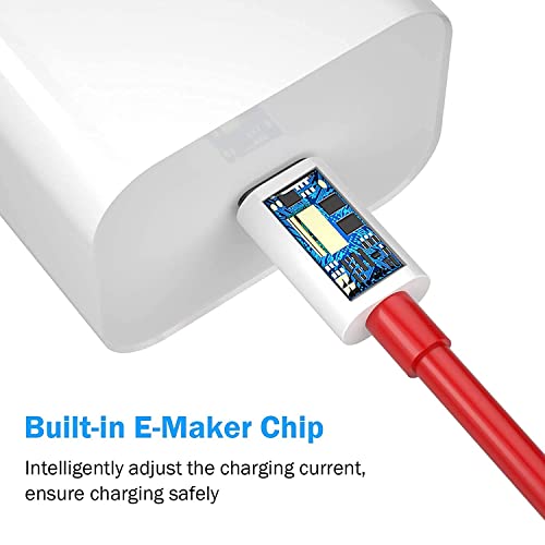 Image of Type C to Type C USB Cable for OnePlus Nord 2T, OnePlus Nord 2 T 65W Oneplus Dash Warp Charge Cable, 6.5A Type-C To Usb C Pd Data Sync Fast Charging Cable Compatible With One Plus 8T / 9 / 9R / 9 Pro / 9Rt / 10R / Nord & For All Type C Device :: Red, 1 Meter, 1S|6
