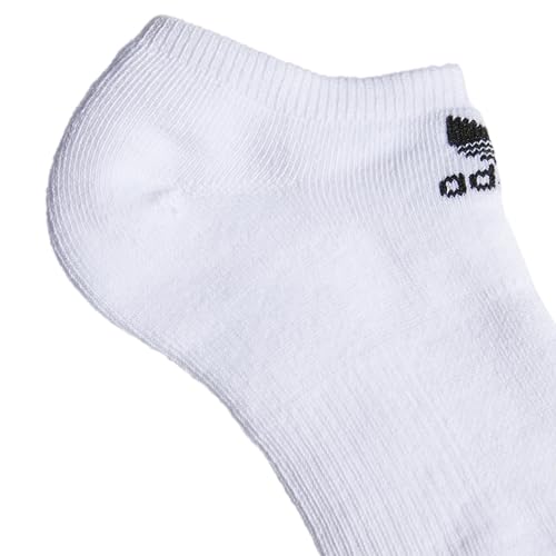 Meias infantis Adidas Originals – Meninos/Meninas Trefoil invisíveis (6 pares), White/ Black Black/