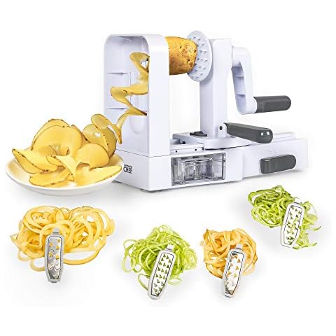 Commercial Chef Mini Food Spiralizer, 6 x 4, White Cover