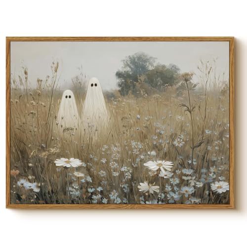 Toile fantôme champêtre WHASAYART cadre bois 30x40 cm