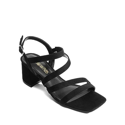 Dream Pairs Women'S Chunky Strappy Open Toe Heels Sandals,Size 8,Black-Suede,Sdhs2376W thumb #4