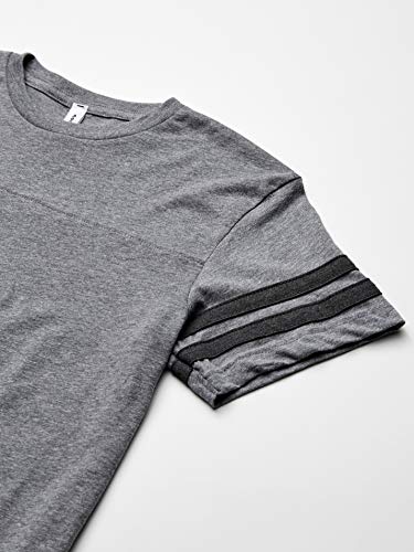 Aquaguard Girls' Big Youth Fine Jersey Football Tee, Gran Heather/Vn Smoke, Large #TOP1