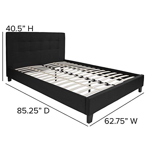 Flash Furniture Chelsea Queen Size Upholstered Platform Bed In Black Fabric #TOP2