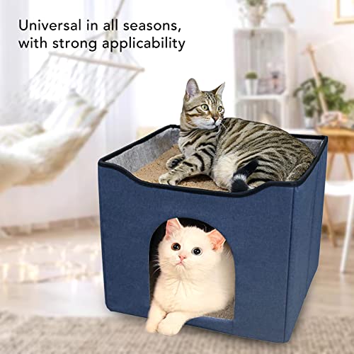 Cama para gatos, casa para gatos dobrável e confortável, instalação fácil e firme com tapete rígido