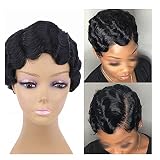 caihuashopping Peruki dla kobiet Czarne Finger Faves Wig Syntetyczne Blond Peruka Cosplay Przedłużanie Włosów (kolor : A, Długość rozciągnięta: 2 cali)