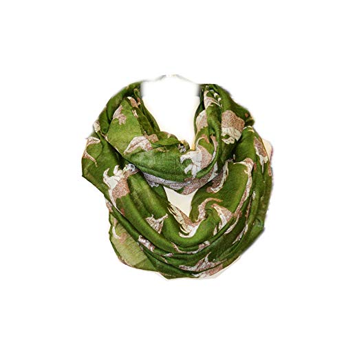Scarf_tradinginc® Dinosaur Infinity Scarf Loop Cowl (69"(Circumference) x 35", Dino Green)