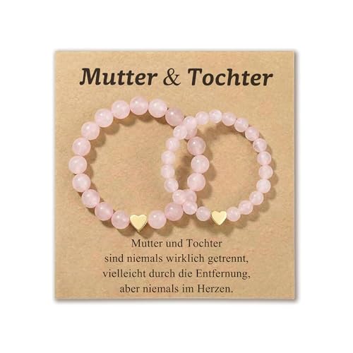 POWWA Mutter Tochter Geschenk Mutter Tochter Armband für Mama Geburtstag Weihnachten Valentinstag Valentinsgeschenk Muttertag Muttertagsgeschenke