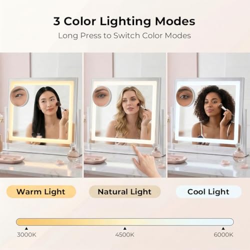 Espejo Vanity para Maquillaje con Luz LED y 10X Magnificación miniatura 3