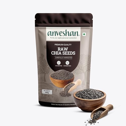 Image of Anveshan Empowering farmers with technology Anveshan Organic Chia Seed | Unroasted | USDA Certified | Weight Loss management | Rich in Omega-3 fatty acids | 300gms Pouch