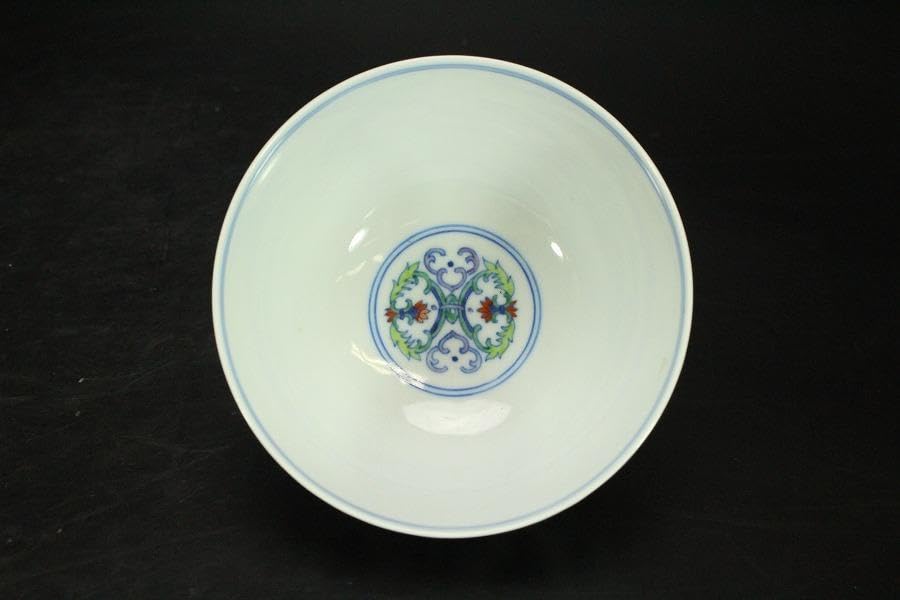 Amazon.co.jp: 中国美術 色絵 蓮花紋 碗 雍正年製 φ10.3cm(LC155  