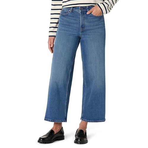 Amazon Essentials Women's Women's Low Stretch High-Rise Wide Leg Crop Jean, Medium Blue Vintage, 16 by Amazon Essentials - Used condition - US$24.04