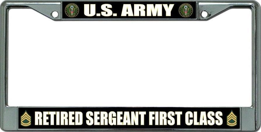 U.S. Army Retired Sergeant First Class Chrome License Plate Frame