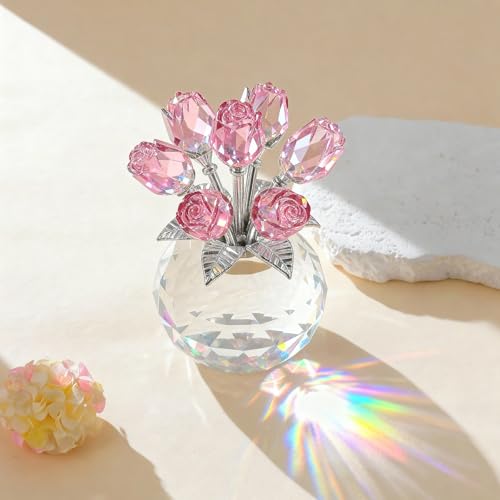 Bouquet de roses en verre décoration mariage et maison design