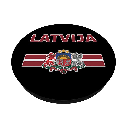 Latvia,Latvia flag,latvian,flag of Latvia. PopSockets Swappable PopGrip, Black - Image 2