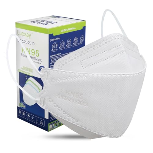 Image of kn95 Face Masks 50 Pack, Breathable Comfortable and Disposable KN95 Mask, White
