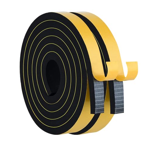 Kingsea - 2 de juntas para ventanas de aislamiento, 20 x 10 x 2 m, espuma adhesiva de goma para aislamiento térmico, cortavientos, aislamiento acústico