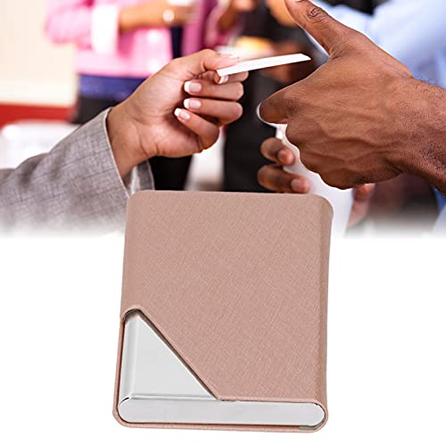 Estojo para cartão de visita, porta-cartão de nome (marrom, 007# grão de fio)