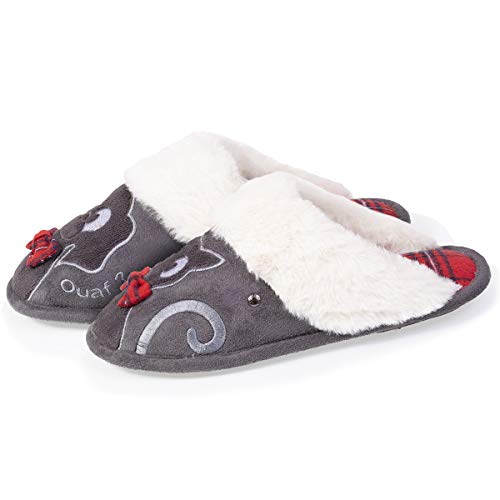Isotoner - Zapatillas para mujer, Gris (gris), 36 EU