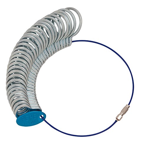 Pepetools Gold Standard Aluminum Finger Gauge Set Measures Ring Sizes 1-16 in Half Sizes