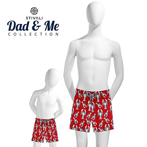 Father and Son Matching Swim Trunks Red Lobster (Small (Adult))4