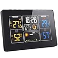 Weather Station Wireless Indoor Outdoor with Atomic Clock, Digital Home Weather Thermometer, Forecast Station with Temperature, Humidity, Calendar, Adjustable Backlight, Moon Phase, Alarm Clock