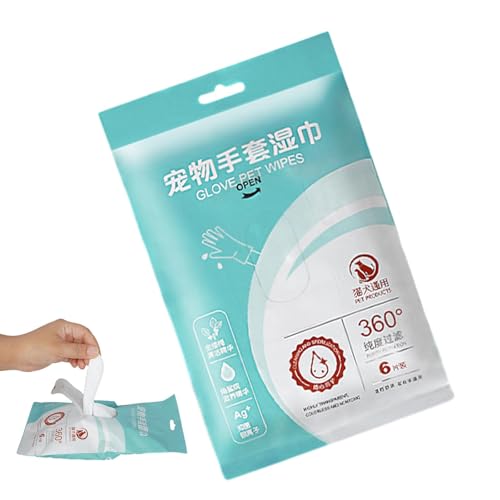 Samuliy Toallitas de baño para mascotas, guantes de aseo para mascotas, nutritivos y relajantes, guantes de aseo para mascotas, nutren y limpian el cabello