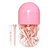 EWILLING Stable & Durable Plastic Golf Tees 60Pcs Size 2-3/4 Inch or 3-1/4 Inch Packaged in Plastic Jar with Lid Available Pink White Blue Color