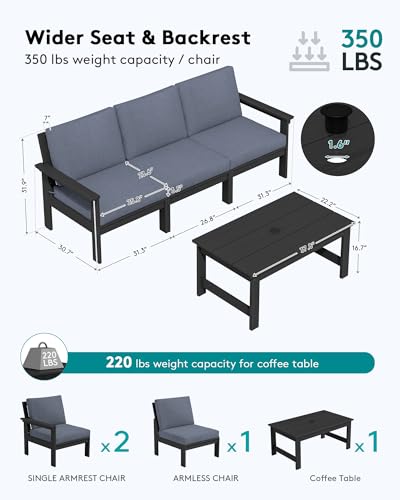Image of SERWALL HDPE Outdoor Couch with Coffee Table