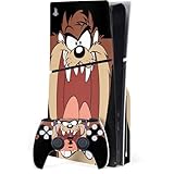 Skinit Decal Gaming Skin Compatible with PS5 Slim Disk Bundle - Officially Licensed Looney Tunes Taz Design
