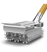 HOUSE AGAIN Grill Brush Bristle Free, 304 Stainless Steel Food-Grade Brush Head with Scraper, Saf...