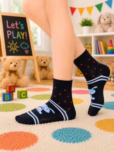 Image of Socks for Kids, Printed Cotton Socks for Boys, Soft Comfortable Breathable Socks, Durable Everyday Wear Socks, Casual Socks - Pack of 2