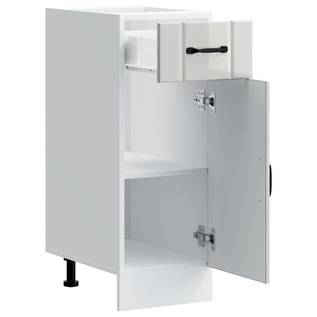 Tomostar Meuble Bas de Cuisine, Armoire de Cuisine Lucca Blanc Brillant Bois ingénierie 30x46x81,5 cm