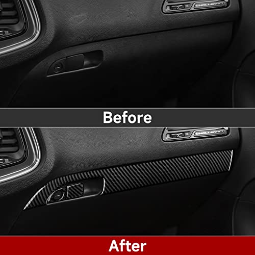 Image of Car Copilot Glove Box Decals for 2011-2023 Chrysler 300 / 300C / 300S / Limited /Touring /Base Accessories Carbon Fiber Interior Stickers