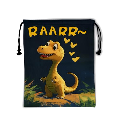 Image of Nerxy Cute Dinosaur Gymnastics Grip Bag - Dino Grip Bags for Gymnastics Mini Gym Bag Prehistoric Animal Drawstring Storage Pouch Adjustable