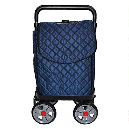 Preisvergleich Produktbild Große Kapazitäts-leichte fahrbare Einkaufslaufkatze drücken Wagen-Tasche wasserdichtes Oxford-Gewebe, Hand-LKW-Gebrauchs-Wagen mit justierbaren Richtung und Höhen-Griffen, 7inch Räder