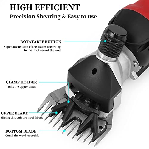 Electric Sheep Clippers Heavy Duty, Professional 500W Shearing Machine for Sheep, Goats, Cattle Farm Livestock Pet, Large Thick Hair Dogs Grooming Trimmer Electric Sheep Clippers Heavy Duty, Professional 500W Shearing Machine for Sheep, Goats, Cattle Farm Livestock Pet, Large Thick Hair Dogs Grooming Trimmer