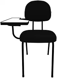 Cadeira Para Escritório sem Porta Livros Universitária Ecoflex Preto