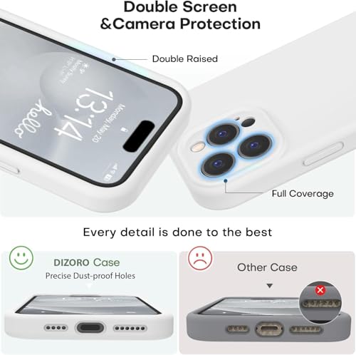 Image of DIZORO Compatible for iPhone 16 Pro Max Camera Protection Case 6.9, Slim Liquid Silicone 3 Layers Full Covered Soft Gel Rubber Phone Case Protective Cover 6.9 Inch - (White Titanium)