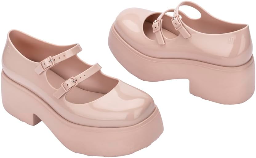 Melissa Farah Platform Shoes for Women, Jelly Closed Toe with Buckle