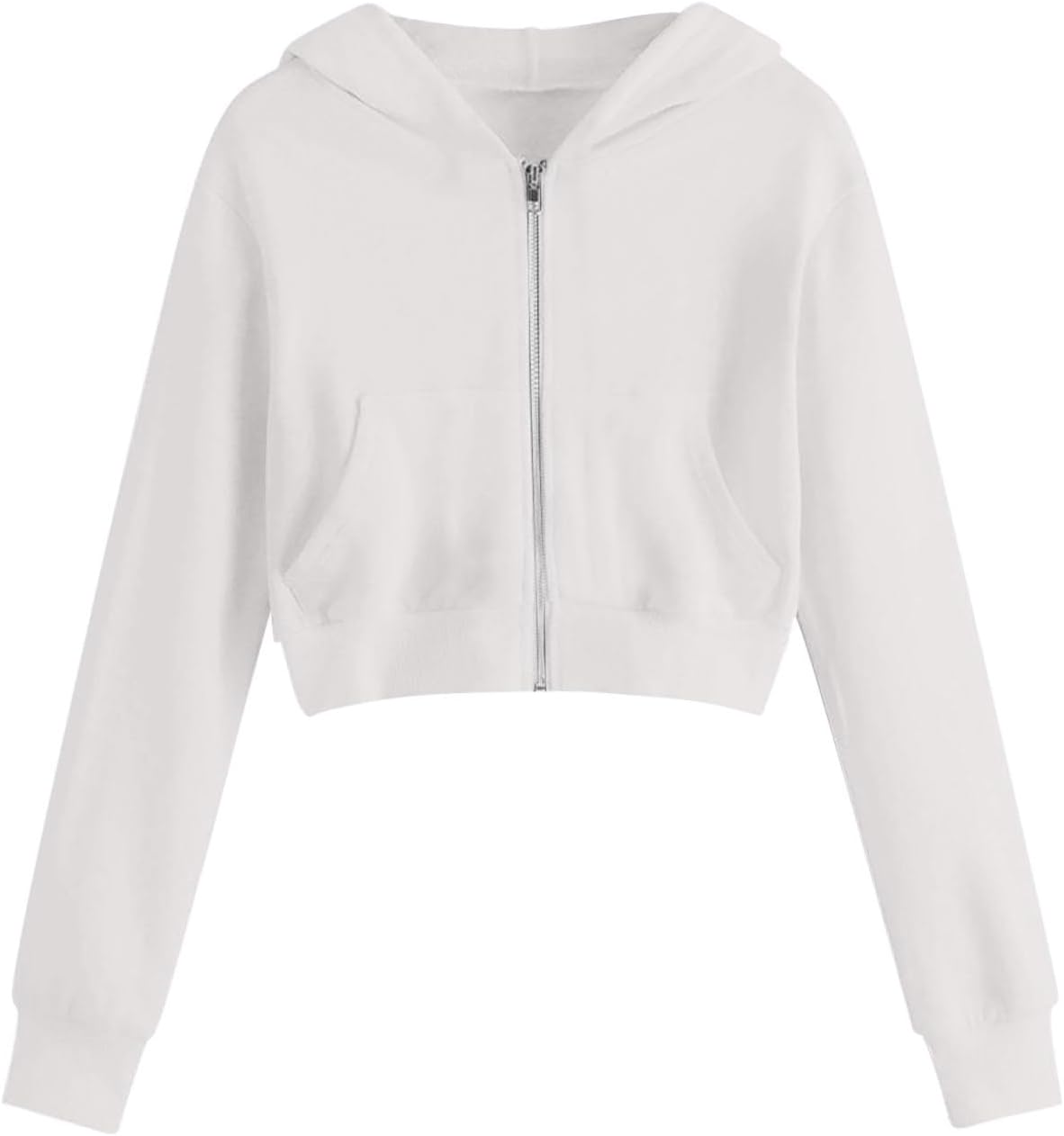 Girls' Solid Pullover Long Sleeve Lightweight | Casual Crop Sweatshirts Zipper Color Soft Loose Shirt with Pockets