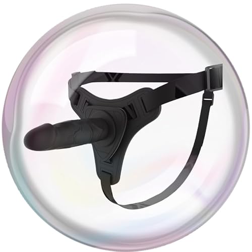 QiKKago Ceinture D'EntraîNement FéMinine RéGlable LéGèRe avec Tige en Silicone De 110mm, Extension De La Hanche De Couple Et EntraîNeur De Relaxation -Couple Cadeau-K5 (Noir)