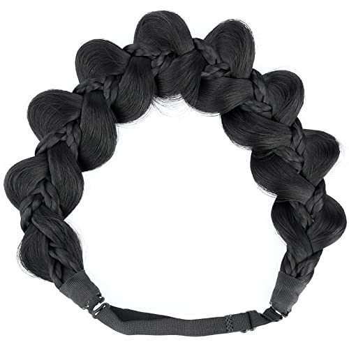 Gledola Bridal Hair Accessories Wide Kinky Fishtail Plaited Braids Headband Braided Synthetic Hair Elastic Stretch - Image 4